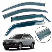 Дефлектор вікна для Kia Sportage II 2004-2010 з нерж. хром полоскою